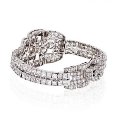 PLATINUM 35 CARATS DIAMOND DECO BRACELET