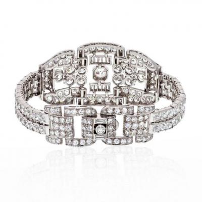 PLATINUM 35 CARATS DIAMOND DECO BRACELET