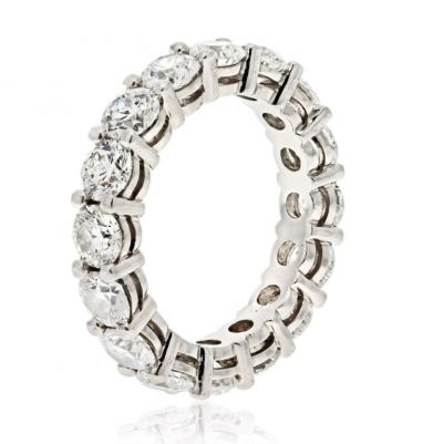 PLATINUM 4 00CTTW ROUND CUT DIAMOND SHARED PRONG ETERNITY BAND