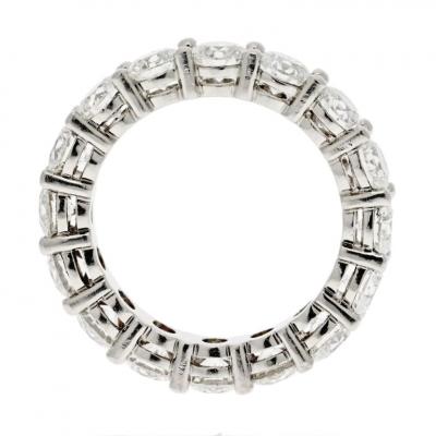 PLATINUM 4 00CTTW ROUND CUT DIAMOND SHARED PRONG ETERNITY BAND