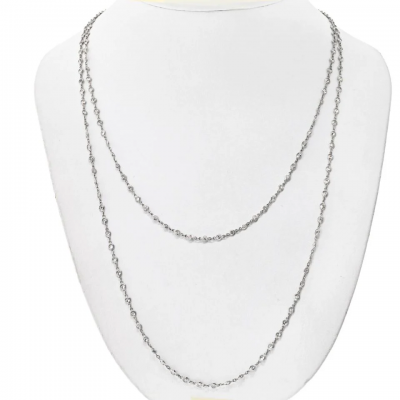 PLATINUM 48 INCHES DIAMOND BY THE YARD CHAIN NECKLACE
