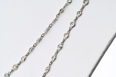 PLATINUM 48 INCHES DIAMOND BY THE YARD CHAIN NECKLACE