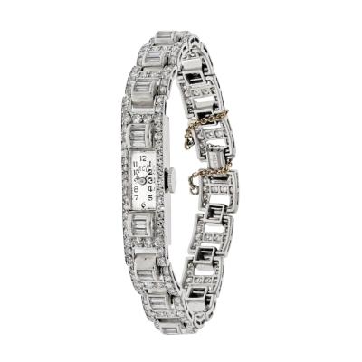 PLATINUM 6 CARAT VINTAGE DIAMOND LADIES WATCH