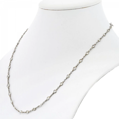 PLATINUM 7 50CTTW ROUND CUT DIAMOND 18 INCHES DIAMONDS BY THE YARD NECKLACE