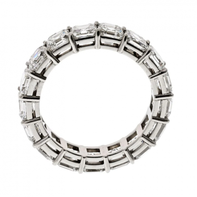 PLATINUM 7 82CTTW DIAMOND ASSCHER CUT ETERNITY BAND