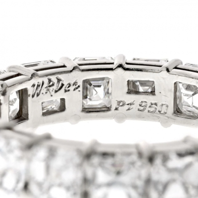 PLATINUM 7 82CTTW DIAMOND ASSCHER CUT ETERNITY BAND