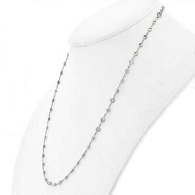 PLATINUM 7 CARAT 17 INCHES DIAMOND BY THE YARD NECKLACE