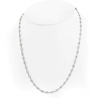 PLATINUM 7 CARAT 17 INCHES DIAMOND BY THE YARD NECKLACE
