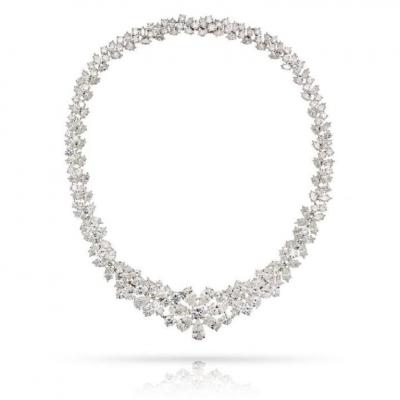PLATINUM 75 00CTS DIAMOND COLLAR NECKLACE