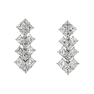 PLATINUM ASSCHER CUT 10 25CTTW DIAMOND EARRINGS