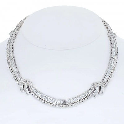 PLATINUM COLLAR BRIDAL NECKLACE