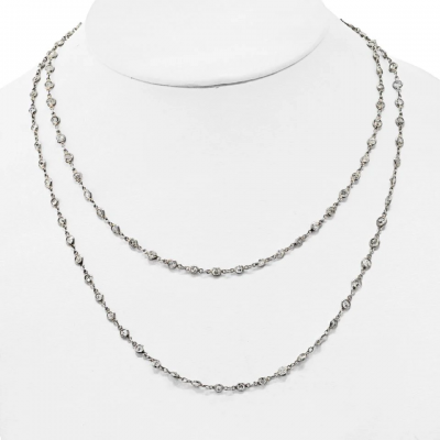 PLATINUM DIAMOND BY THE YARD 36 INCHES CHAIN NECKLACE