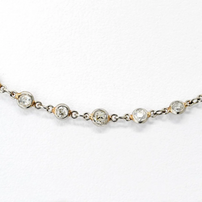 PLATINUM DIAMOND BY THE YARD 36 INCHES CHAIN NECKLACE