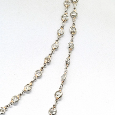 PLATINUM DIAMOND BY THE YARD 36 INCHES CHAIN NECKLACE