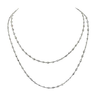 PLATINUM DIAMOND BY THE YARD 36 INCHES CHAIN NECKLACE