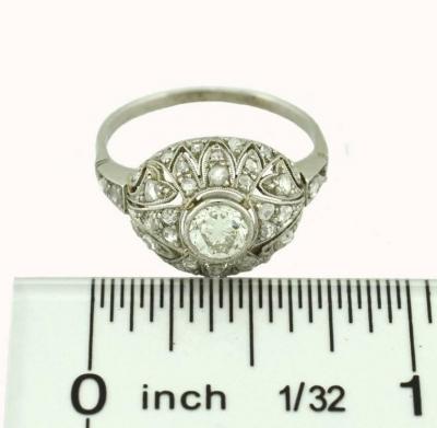 PLATINUM DIAMOND EDWARDIAN FILIGREE ENGAGMENT RING