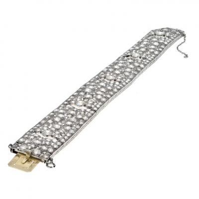 PLATINUM FRENCH DECO OLD CUT DIAMOND 30 00CTTW BRACELET