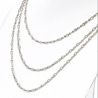 PLATINUM OLD CUT MARQUISE VINTAGE DIAMOND 56 INCHES DIAMONDS BY THE YARD