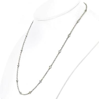 PLATINUM OLD MINE DIAMOND BY THE YARD CHAIN 2 75CTTW NECKLACE