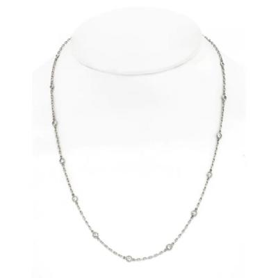 PLATINUM OLD MINE DIAMOND BY THE YARD CHAIN 2 75CTTW NECKLACE