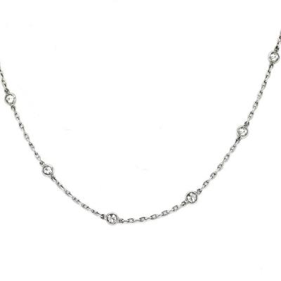 PLATINUM OLD MINE DIAMOND BY THE YARD CHAIN 2 75CTTW NECKLACE