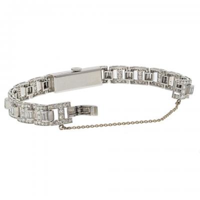 PLATINUM VINTAGE DIAMOND LADIES WATCH