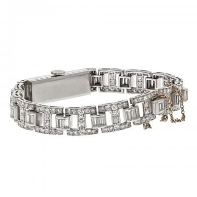 PLATINUM VINTAGE DIAMOND LADIES WATCH