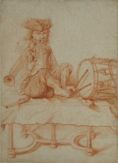 PORTRAIT OF AN ARMLESS MUSICIAN PERFORMER PROBABLY REPRESENTING JOHN VALERIUS