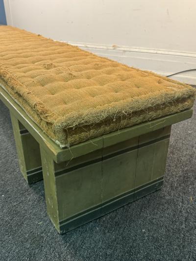 POST MODERN FARMHOUSE SHABBY CHIC BURLAP CUSHION LONG BENCH