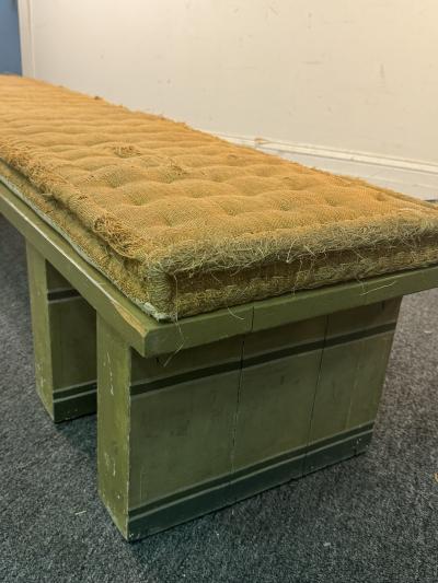 POST MODERN FARMHOUSE SHABBY CHIC BURLAP CUSHION LONG BENCH