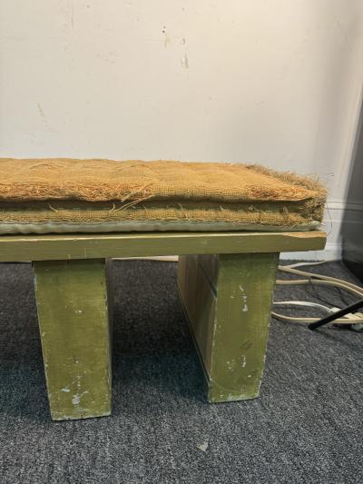 POST MODERN FARMHOUSE SHABBY CHIC BURLAP CUSHION LONG BENCH