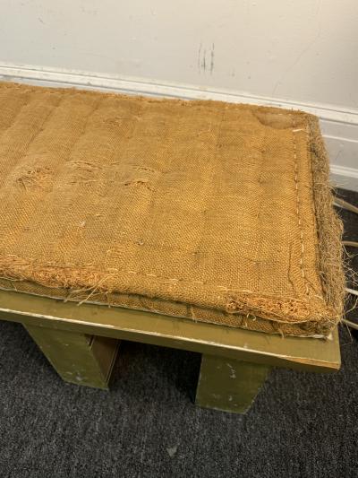 POST MODERN FARMHOUSE SHABBY CHIC BURLAP CUSHION LONG BENCH