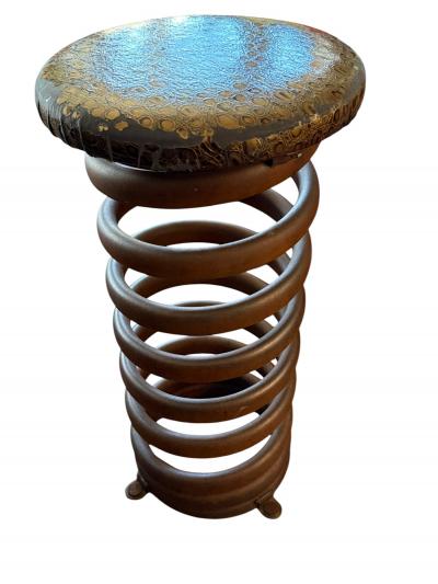 POST MODERN METAL SPRING COIL BAR STOOLS