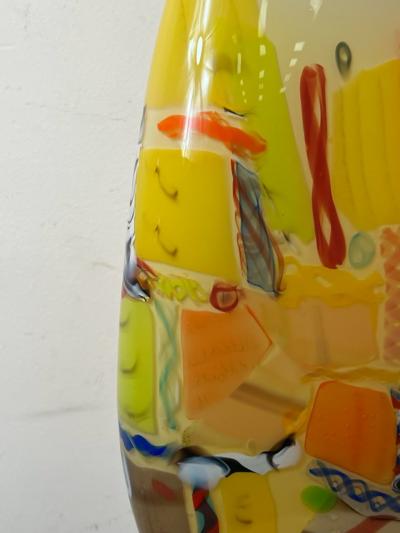 POST MODERN MURANO GLASS VASE WITH MURRINE CANE DESIGN