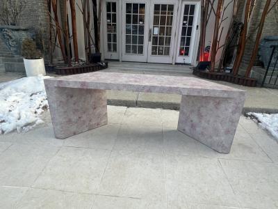 POST MODERN PAINTED GRASSCLOTH CONSOLE TABLE