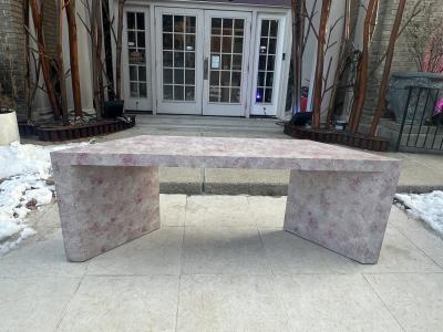 POST MODERN PAINTED GRASSCLOTH CONSOLE TABLE