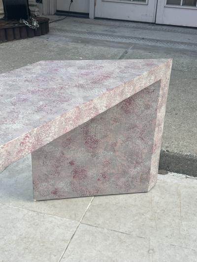 POST MODERN PAINTED GRASSCLOTH CONSOLE TABLE