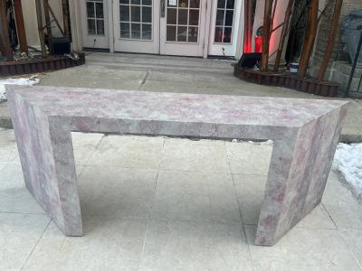 POST MODERN PAINTED GRASSCLOTH CONSOLE TABLE