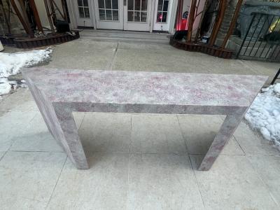POST MODERN PAINTED GRASSCLOTH CONSOLE TABLE