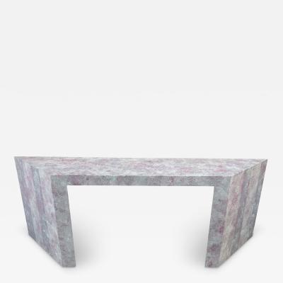 POST MODERN PAINTED GRASSCLOTH CONSOLE TABLE