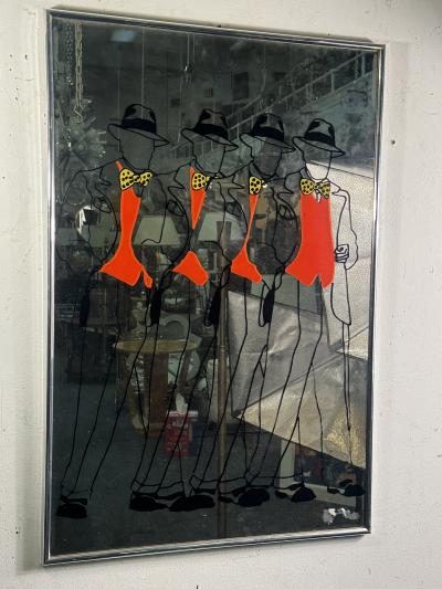 POST MODERN SHARP DRESSED MEN MOTIF MIRROR