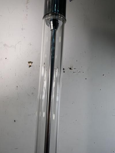 POST MODERNIST CHROME AND GLASS FLOOR LAMP