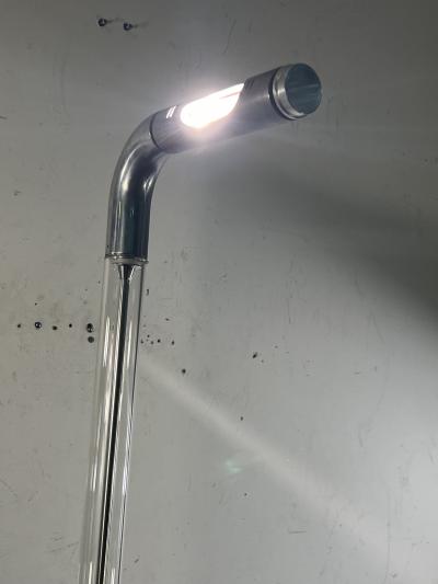 POST MODERNIST CHROME AND GLASS FLOOR LAMP