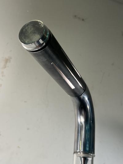 POST MODERNIST CHROME AND GLASS FLOOR LAMP