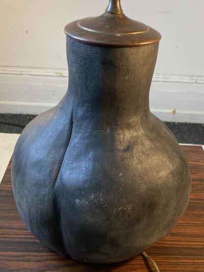 POST MODERNIST ORGANIC BRUTALIST FORM POTTERY LAMP