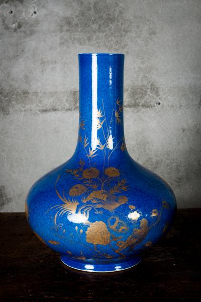 POWDER BLUE CHINESE VASES