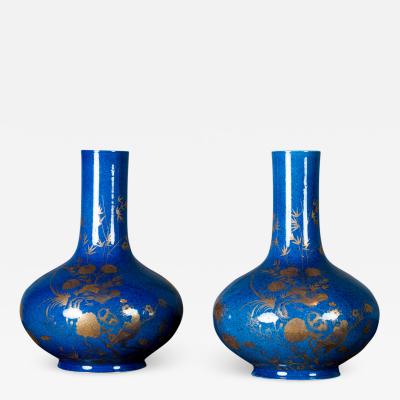 POWDER BLUE CHINESE VASES