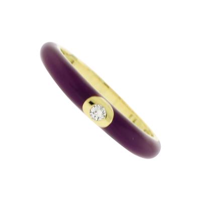 PURPLE ITALIAN ENAMEL SMALL DOME RING