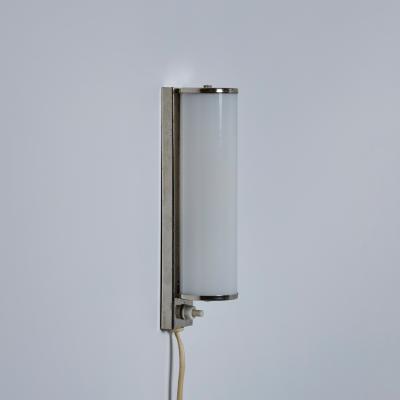 Paavo Tynell 1930s Finnish Cylindrical Glass Plug in Wall Lamp in the Manner of Paavo Tynell