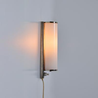 Paavo Tynell 1930s Finnish Cylindrical Glass Plug in Wall Lamp in the Manner of Paavo Tynell